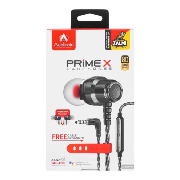 Audionic Prime X Powerful Magnet Earphones, Gun Metal - Image 2