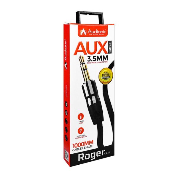 Audionic Roger AX-111 AUX Cable 3.5mm Pure Copper Coated - Image 2