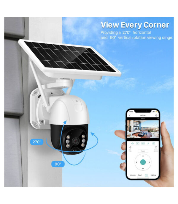 V380 Pro 360 Outdoor Wifi PTZ 2MP Solar Power Battery IP Camera - Image 2