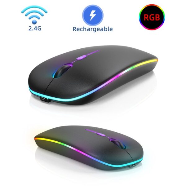 Wireless mouse rechargeable mute notebook desktop gift Bluetooth wireless charging mouse 2.4GHz 1600DPI