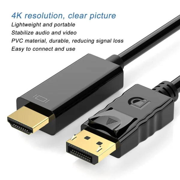 Display Port to HDMI 1.8M Cable Male to Male