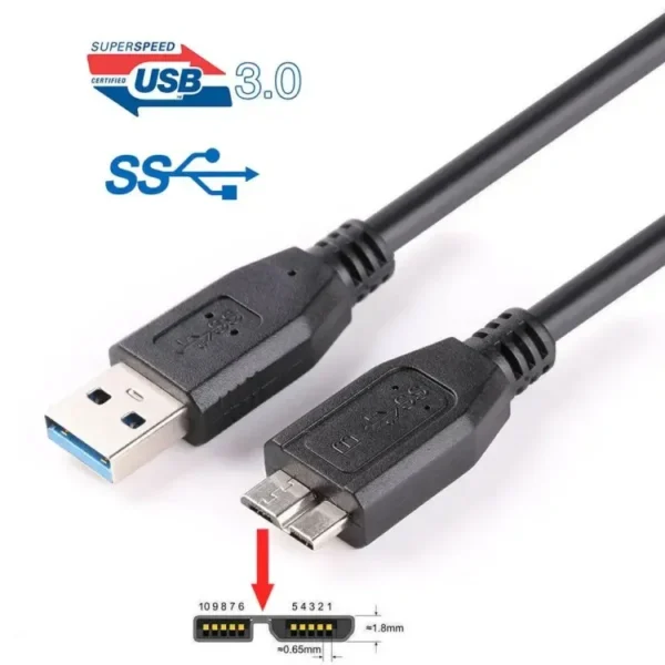 USB 3.0 A to Micro USB Cable (30cm) for WD Case