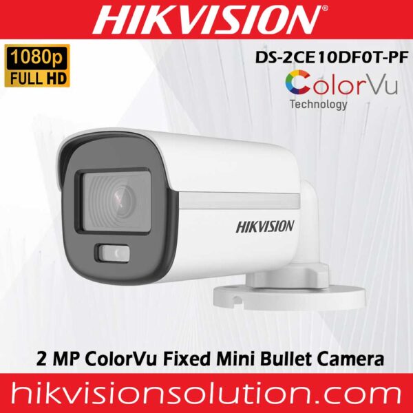 Hikvision 2M Bullet Full Color Camera  (DS-2CE10DF0T-PFS) - Image 2