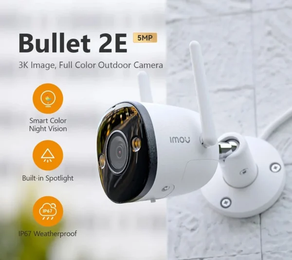 IMOU Bullet 2E 5MP 3K Full Color Night Vision Camera WiFi