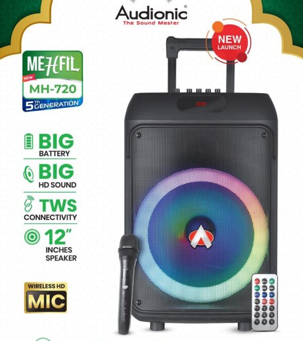 Audionic Mehfil Mh-720 Speaker With Wireless Mic - Image 3